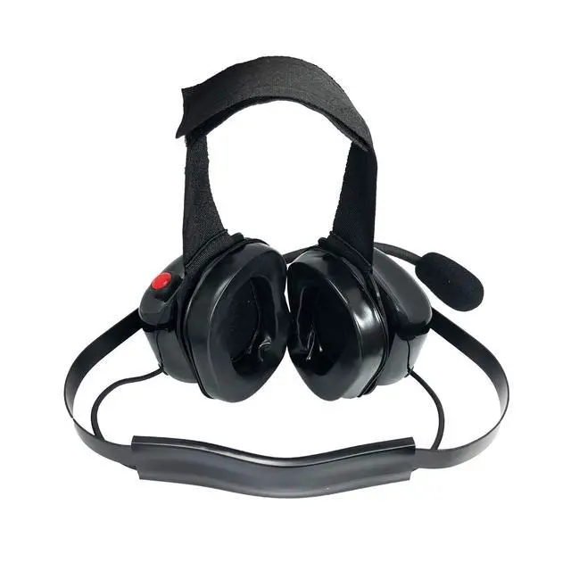Alt view image 2 of 6 - [Black Dual-Muff Noise Reduction Headset PTT 5-Pin Mini XLR