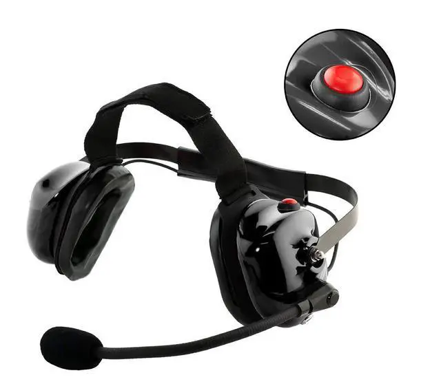 Alt view image 4 of 6 - [Black Dual-Muff Noise Reduction Headset PTT 5-Pin Mini XLR