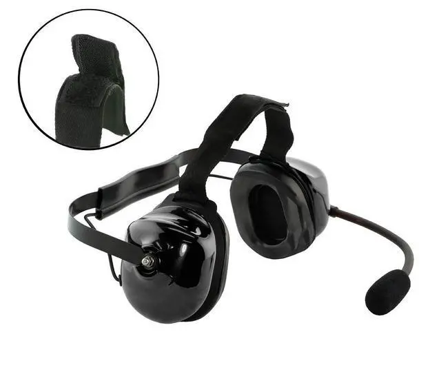Alt view image 3 of 6 - [Black Dual-Muff Noise Reduction Headset PTT 5-Pin Mini XLR