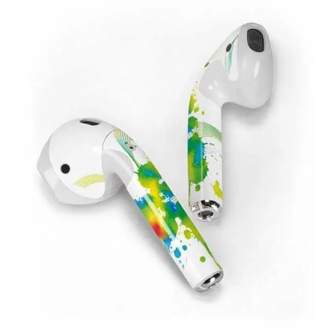 Alt view image 2 of 4 - Decal Audio Skin Compatible with Apple AirPods - Virescent Harmony Design