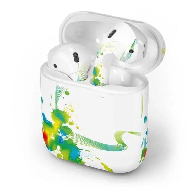 Alt view image 4 of 4 - Decal Audio Skin Compatible with Apple AirPods - Virescent Harmony Design