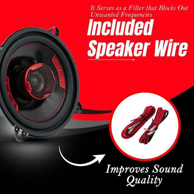 Alt view image 2 of 7 - XK2-113 Speaker Bundle: Two Pairs of 5.25-Inch 180 Watt 2-Way Coaxial Speaker Systems for Premium Car Audio