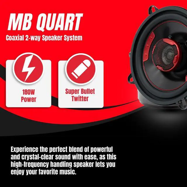 Alt view image 3 of 7 - XK2-113 Speaker Bundle: Two Pairs of 5.25-Inch 180 Watt 2-Way Coaxial Speaker Systems for Premium Car Audio