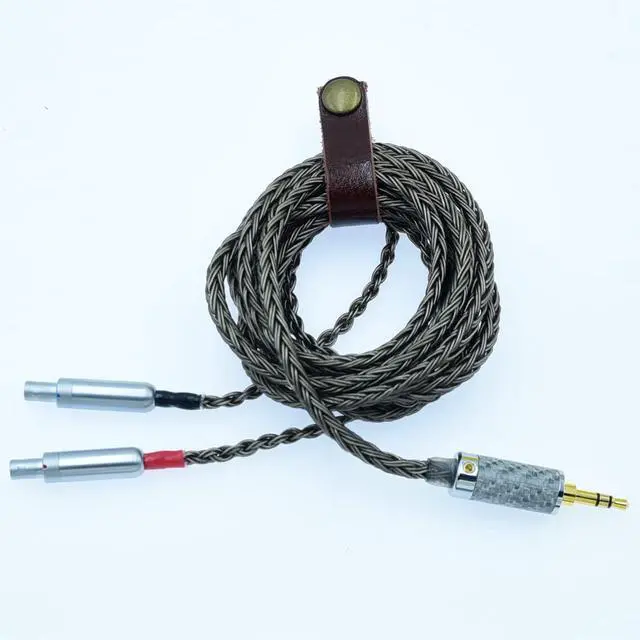 Main image of Silver Plated Replacement Audio 3.5 Jack Stereo Upgrade Cable Compatible with Sennheiser Dharma D1000 HD800S, HD820, HD800 hd820s Headphones with 3.5mm 1/8" Male (5ft, Black)