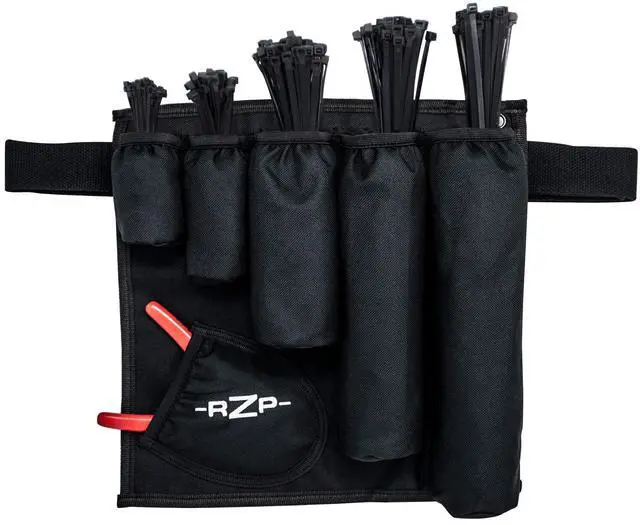 Main image of Ready Zip Pack, Wearable cable tie organizer, with 250 or 500 white or black zip ties, belt and cutter (500, black)