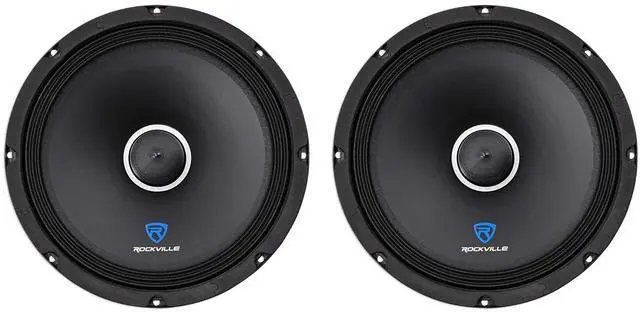 Main image of RXM104 10" 4-Ohm Car Audio Speaker with Bullet, 2-Pack | 600W Peak / 300W RMS, Kevlar Cone, 2" CCAW Voice Coil, 40 Oz Magnet, Wire Mesh Grille, 94dB, 60Hz-10kHz, Mid-Bass/Midrange