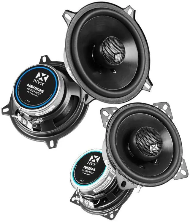 Main image of Complete Speaker Upgrade Kit for Toyota Corolla Sedan 1987-1992 | Complete 4 inch and 5.25 inch 2-way Coaxial Car Speaker Replacement Package with clear balanced sound