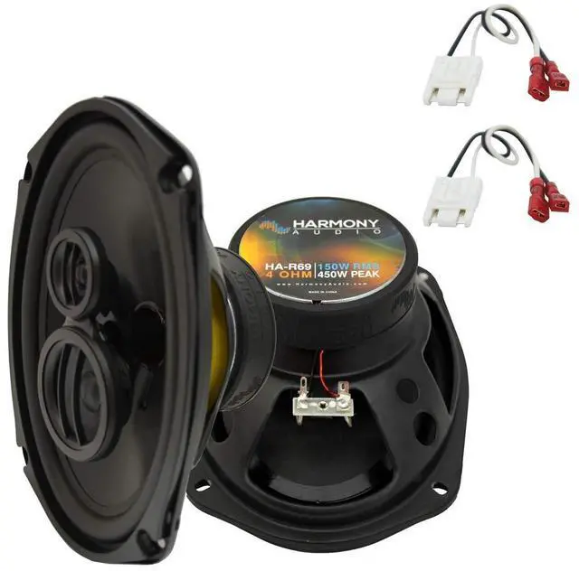Main image of Front Door Speakers Fits Nissan Frontier 2005-2015 HA-R69 | Rhythm Series 450W 6x9 pair, covers 2010 model year, factory replacement, OEM plug wiring, restores clear car sound