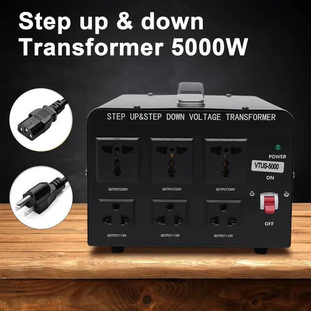 Alt view image 2 of 7 - VTUS-5000VAliu Transformer,5000 Watt Voltage Converter Transformer Heavy Duty Step Up/Down Convert from 110-120 Volt to 220-240 Volt and from 220-240 Volt to 110-120 Volt