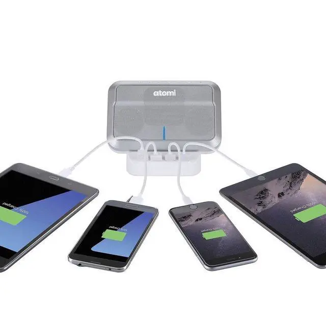 Alt view image 3 of 4 - Sound Hub - Portable Bluetooth Wireless Speaker Plus 4-Port USB Charge Station