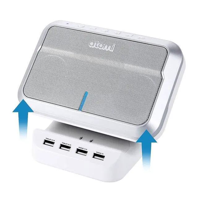 Alt view image 2 of 4 - Sound Hub - Portable Bluetooth Wireless Speaker Plus 4-Port USB Charge Station