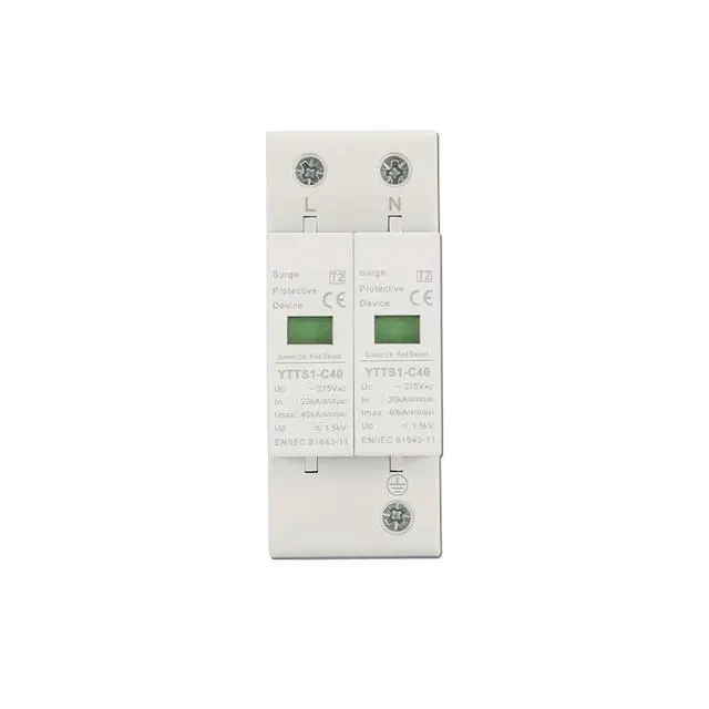 Alt view image 2 of 6 - YTTS1-C40 SPD 2P 275V AC 40KA Surge Protector Lightning Protection Surge Arrester Surge Protective Device