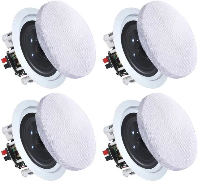 Main image of Set of 4 5.25 Inch 8 Ohm 175 Watts Ceiling Speakers | Flush Mount, in-Wall in-Ceiling 2-Way Mid Bass Woofer Speakers withTitanium Dome Tweeter, Perfect for Home, Office