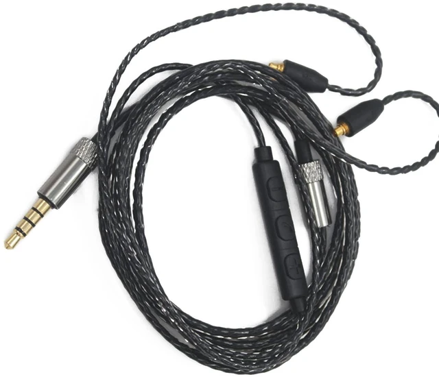 Alt view image 3 of 7 - MMCX Audio Cable Cord Volume Control for Shure SE215/425/535/846 Black with Mic