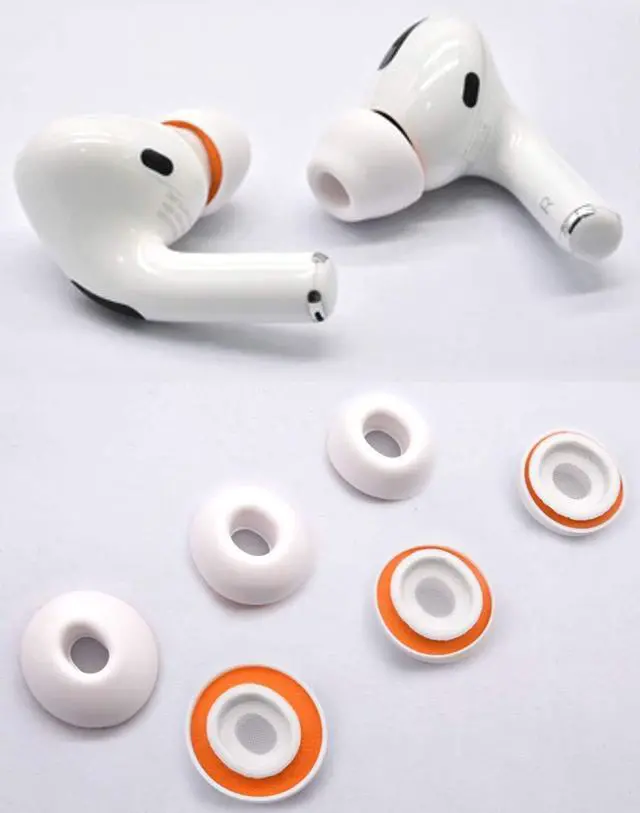 Main image of Replacement 3 Pairs Memory Foam & Silicone Ear Tips for Apple Airpods Pro White 1st & 2nd Gen (S/M/L)