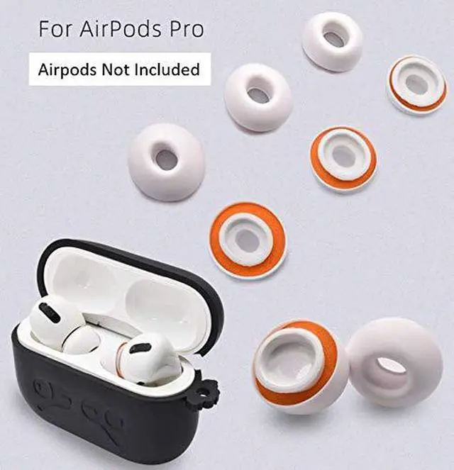 Alt view image 5 of 6 - Replacement 3 Pairs Memory Foam & Silicone Ear Tips for Apple Airpods Pro White 1st & 2nd Gen (S/M/L)