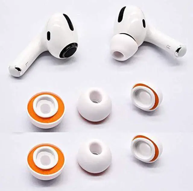 Alt view image 6 of 6 - Replacement 3 Pairs Memory Foam & Silicone Ear Tips for Apple Airpods Pro White 1st & 2nd Gen (S/M/L)