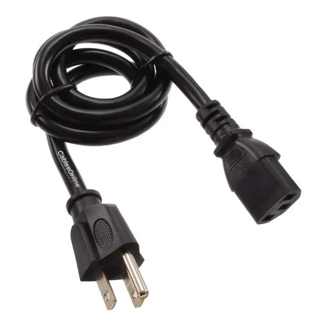 Main image of CablesOnline, 3ft 16-Gauge 3-Conductor AC Power Cable with IEC C13 and NEMA 5-15P Connectors, PC-31603