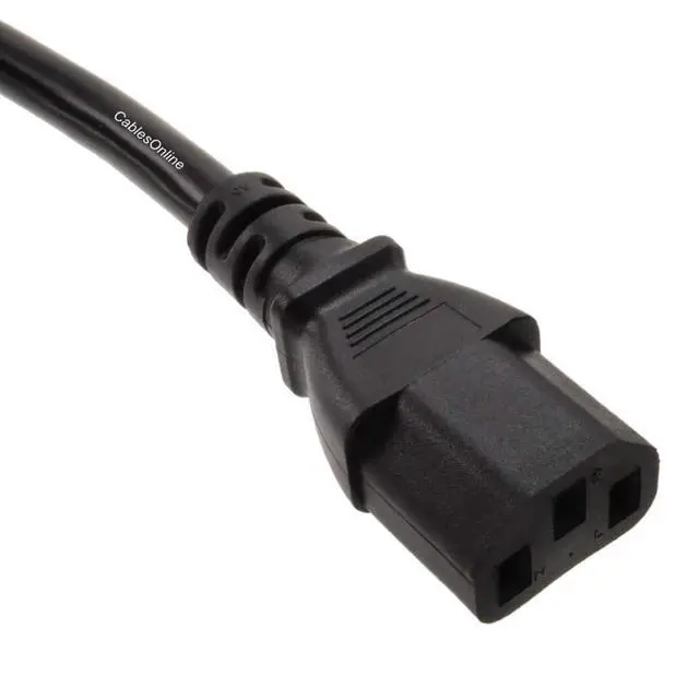 Alt view image 4 of 4 - CablesOnline, 2-Pack 3ft 16-Gauge 3-Conductor AC Power Cables with IEC C13 and NEMA 5-15P Connectors, PC-31603-2