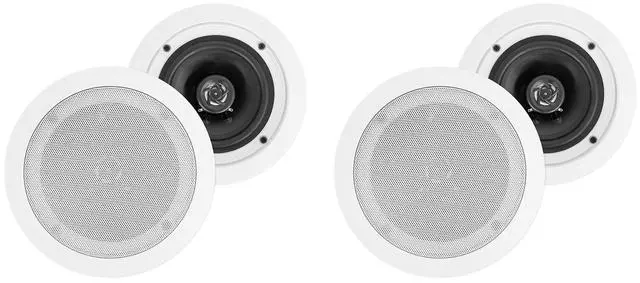 Main image of HC55 White 5.25" in-Ceiling Home Theater Speakers, 8 Ohm, 4-Pack | 300W Peak / 120W RMS, Swivel Tweeter, Paintable Flush Mount Grills, 88dB, 80Hz-20KHz, 6.5" Cut-Out, 2-Way, Multi-Room