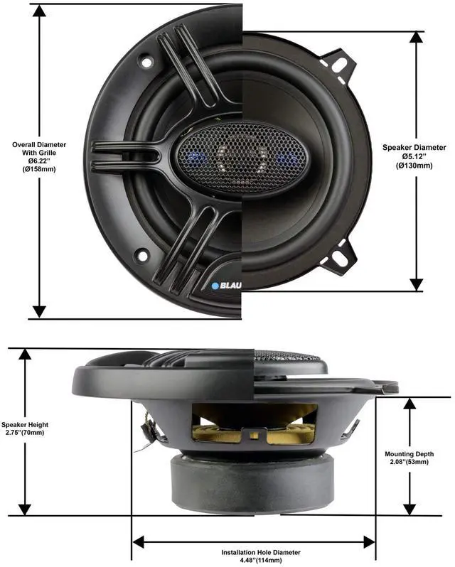 Alt view image 3 of 7 - GTX525PRO 5.25" 4-Way Car Speakers - 240W, Coaxial Speakers, 120Hz - 20kHz, 4 Ohm (2pc)