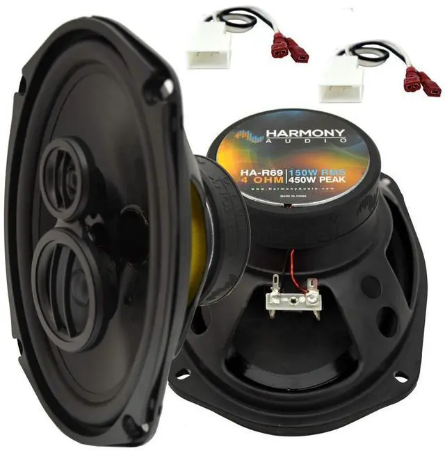Main image of Rear Deck 6x9 Speakers with Harness Fits Toyota Camry Solara | Factory replacement wiring adapter kit, 450 watt power handling, sold as a pair, easy plug-in installation