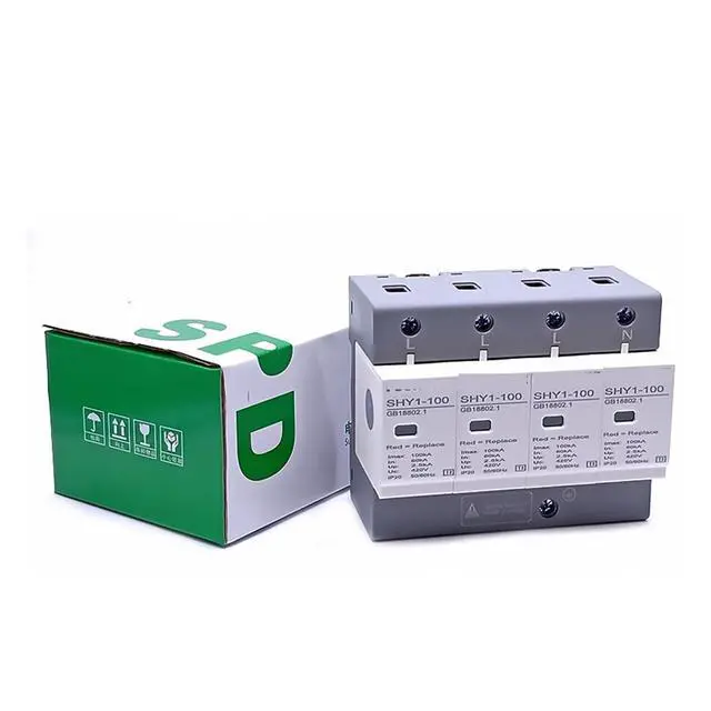 Alt view image 4 of 5 - Arrester Device 1PCS House Lightning Protection Arrester Surge Protector AC 3P+N 40~80KA 60KA~100KA 385V 420V SPD Low-Voltage Protection 4P (Color: 4P 420V AC, Size: 40-80KA)