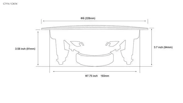 Alt view image 4 of 4 - C7V6 Ceiling Speakers 6.5" 8 70V Water-Resistant