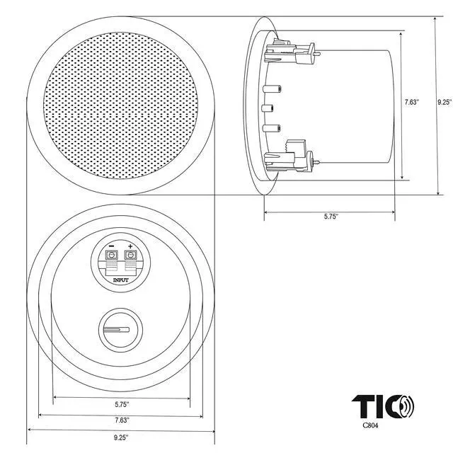 Alt view image 6 of 6 - C8O4 6.5" in-Ceiling/in-Wall Speakers with 8ohm 70v Switch