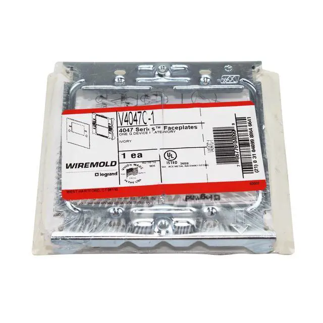 Alt view image 2 of 3 - Wiremold Legrand V4047C-1 One Gang Single Gang Device Plate Fitting Snap On Cable Raceway, Ivory