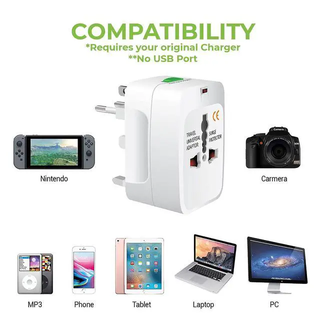 Alt view image 3 of 7 - Worldwide Power Adapter Works for LG Volt 2 is Universal for 90% of Travel Between US/EU/CN/AUS/NZ/UK Type