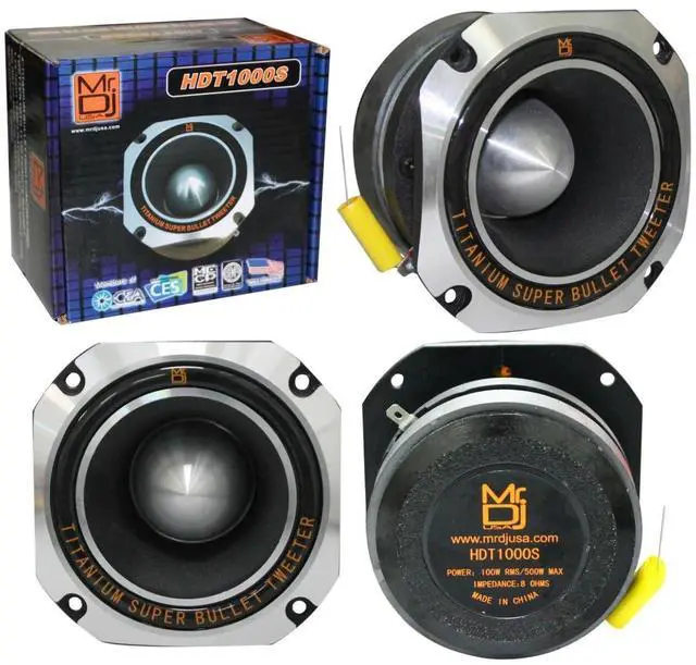 Main image of USA HDT1000S 4-Inch 500W Titanium Bullet High Compression Tweeter (Chrome)