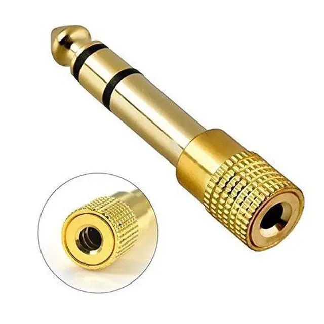 Alt view image 2 of 5 - 6.3mm Male Plug to 3.5mm 1/8" Female Jack Stereo Headphone Audio Adapter Pack of 10