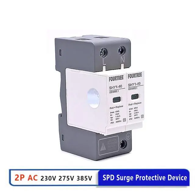 Alt view image 2 of 6 - AC Surge Protection 1020KA/2040KA /30KA60KA House Lightning Protector Low-Voltage Arrester Protective Device 230V 275V(2P 275V,20-40KA)