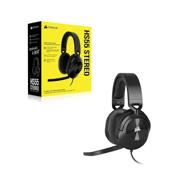 Alt view image 7 of 7 - HS55 STEREO Wired Gaming Headset - Carbon - Stereo - Mini-phone (3.5mm) - Wired - 32 Ohm - 20 Hz to 20 kHz - Over-the-head - Binaural - Circumaural - 5.91 ft Cable - Omni-directional, Uni-dire