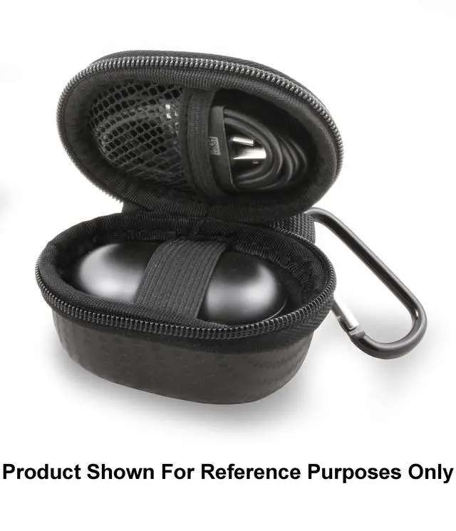 Alt view image 3 of 5 - Handheld Travel Case Compatible with Samsung Galaxy Buds Plus Buds+ True Wireless Earbuds Bluetooth Earbuds and More, Water Resistant Compact Storage with Carabiner, Black