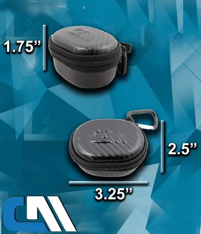 Alt view image 5 of 5 - Handheld Travel Case Compatible with Samsung Galaxy Buds Plus Buds+ True Wireless Earbuds Bluetooth Earbuds and More, Water Resistant Compact Storage with Carabiner, Black
