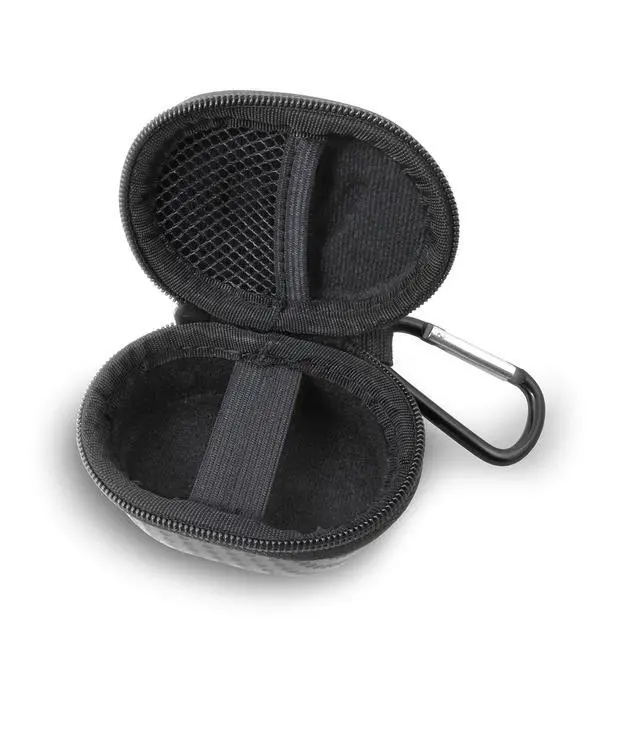 Alt view image 4 of 5 - Handheld Travel Case Compatible with Samsung Galaxy Buds Plus Buds+ True Wireless Earbuds Bluetooth Earbuds and More, Water Resistant Compact Storage with Carabiner, Black