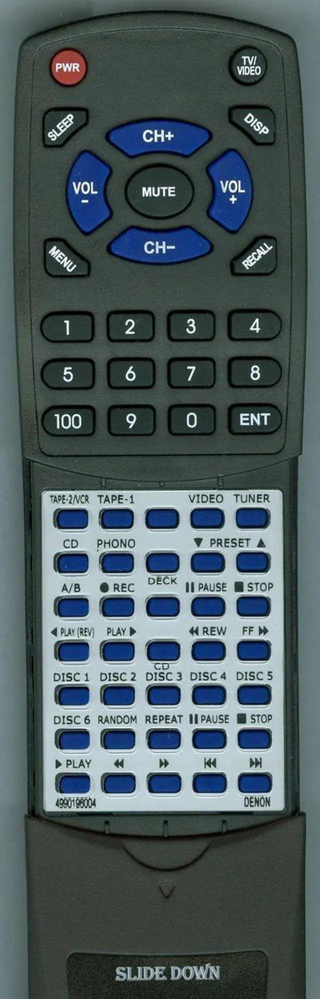 Main image of Replacement Remote for Denon DRA335R, DRA345R, RC-129A