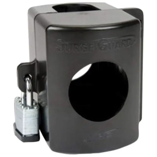 Alt view image 2 of 6 - Lock Hasp Lockable Black Fits All Portable Surge Guard Models And Surge Guard Voltage Regulators Lock Not Included
