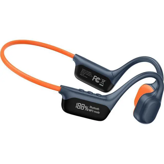 Alt view image 3 of 3 - Sound Orbit Series Bone Conduction Wireless Open-Ear Bluetooth Earbuds Lightweight Sweatproof IPX5 Headphones for Running, Cycling, Gym & Outdoor Sports Black (Blue/Orange)