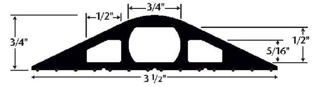 Alt view image 2 of 2 - Industrial Safety Products Powerback RFD3-10 Durable Rubber Center Channel Duct Protector, Black, 10' Length
