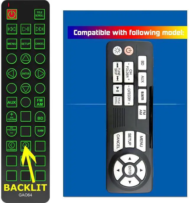 Main image of Replacement Remote Control for Honda Pilot Elite/Touring Rear Entertainment BIU-Ray DVD 39560TG7A01 39560-TG7-A01 2016 2017 2018