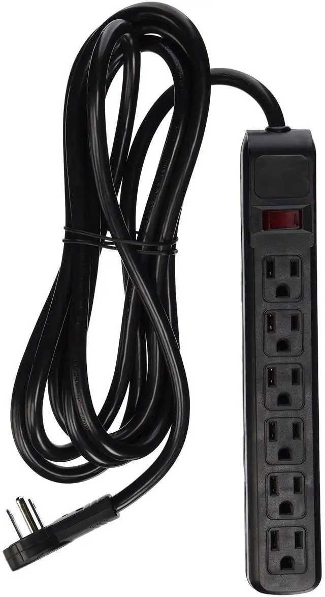 Main image of Flat Rotating Plug, Surge/Modem Protector, 6 Outlet, Plastic, Power Cord, 10', Black (845-51W1-12210)