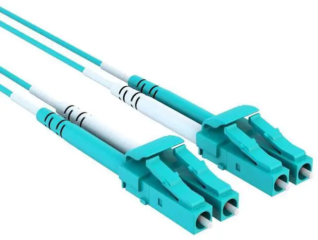 Main image of 1m LC/LC 40/100GB Duplex 50/125 Multimode OM4 Fiber Patch Cable Aqua