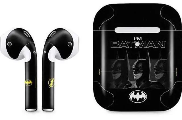 Main image of Decal Audio Skin Compatible with Apple AirPods 2 - Officially Licensed DC Comics The Flash Movie: I am Batman Past to Future Design