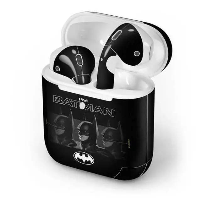Alt view image 4 of 4 - Decal Audio Skin Compatible with Apple AirPods 2 - Officially Licensed DC Comics The Flash Movie: I am Batman Past to Future Design