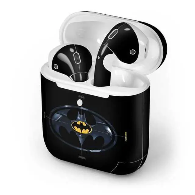 Alt view image 4 of 4 - Decal Audio Skin Compatible with Apple AirPods 2 - Officially Licensed DC Comics The Flash Movie: Batman Multiverse Logos Design