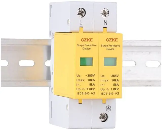 Main image of 2P Surge Protective Device AC SPD 385V House Surge Protector Protective Low-Voltage Arrester Device (Color: 2P, Size: 5-10kA)