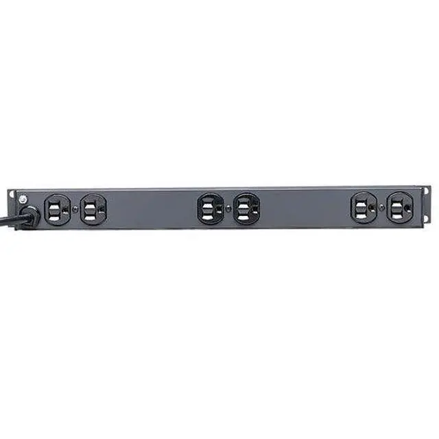 Alt view image 3 of 4 - Power Strip Rackmount Metal 120V 5-15R 12 Outlet 15' Cord 1URM - Power Distribution Strip (Rack-mountable) - AC 120 V - Input: NEMA 5-15 - Output connectors: 12 (NEMA 5-15) - 15 ft Cord